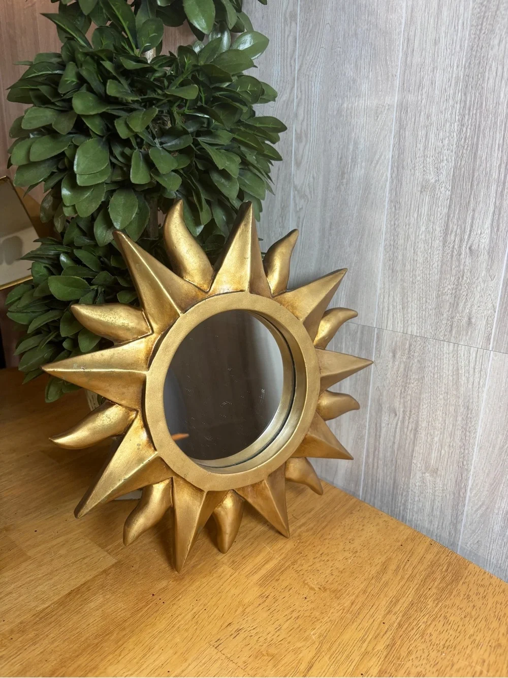 Gold Sunburst Accent Mirror Celestial Wall Decor